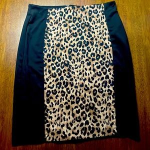 Black&Leopard mini pencil skirt
